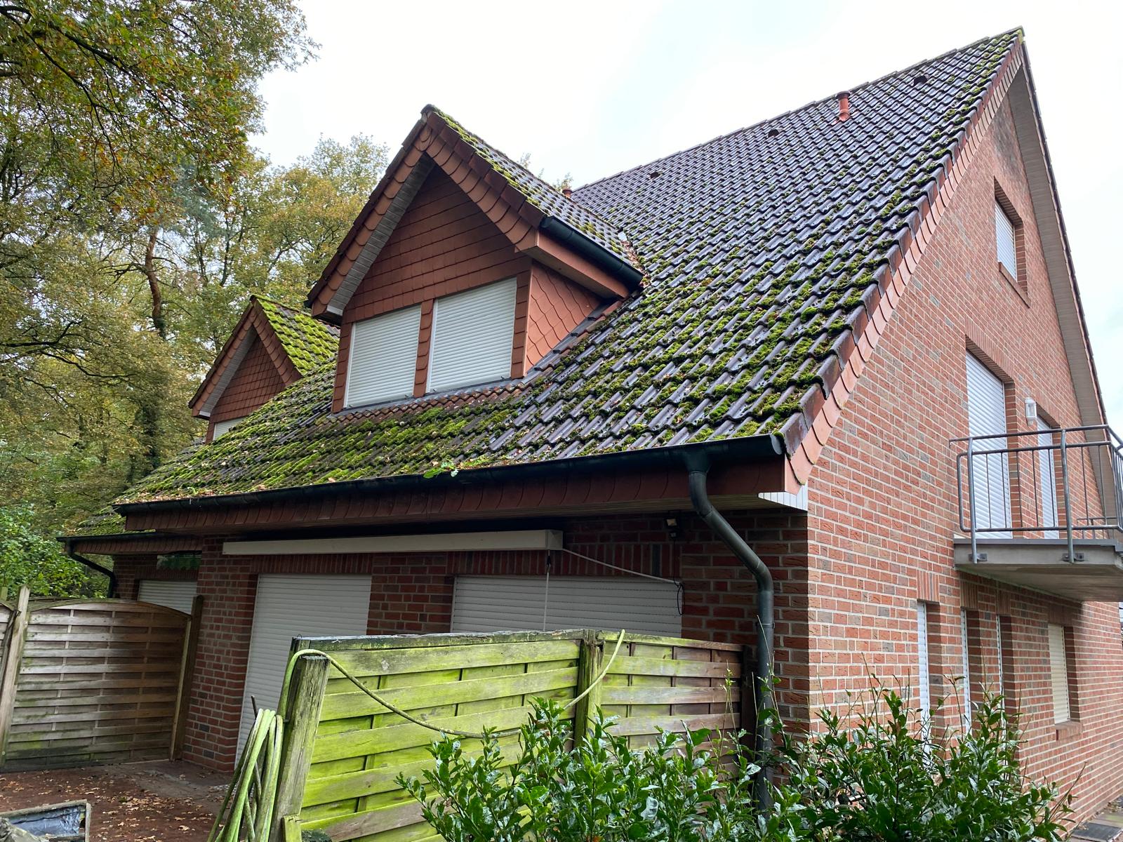 Dach in Dalum vor der Reinigung